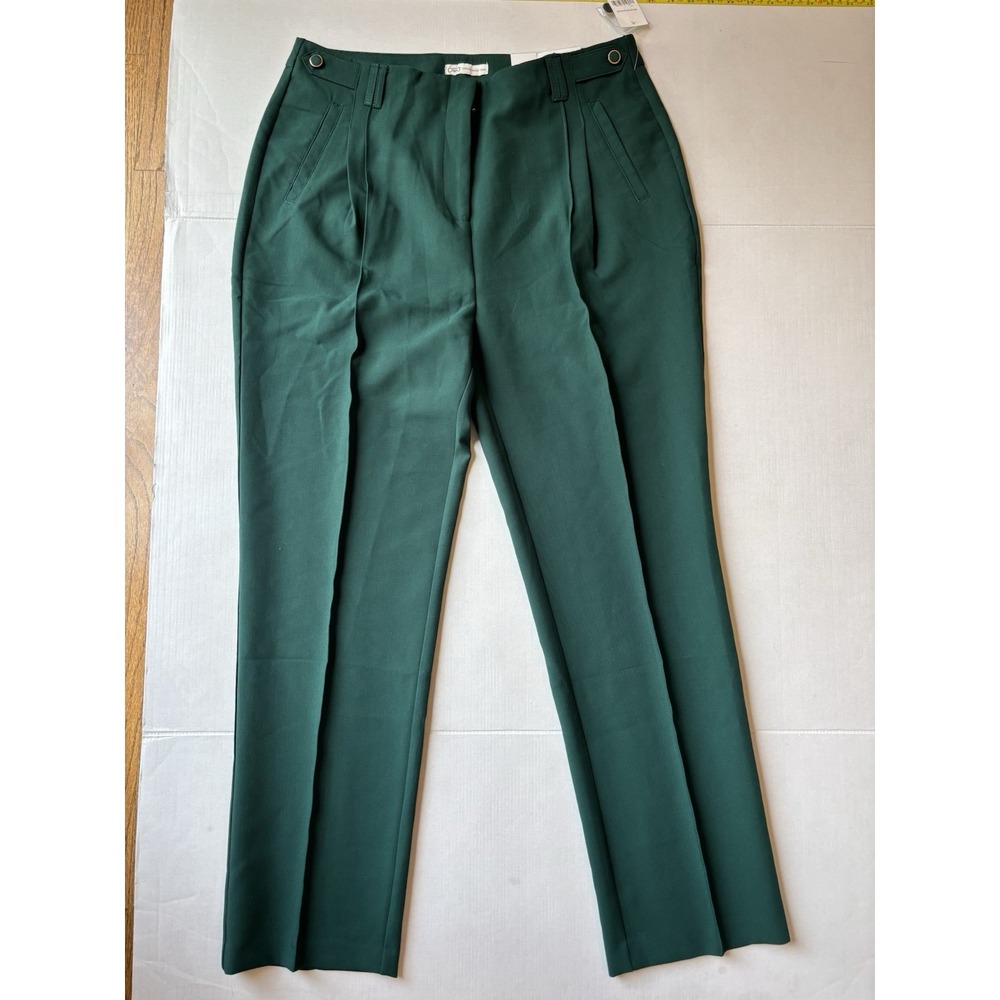 Cato Womens Pine Green Slim Fit Pleated Dress Pants Size 16 NWT